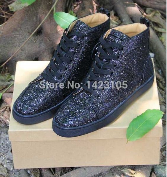 

christians red bottomed drop ship men women colorful glitter genuine leather black fashion sneakers brand shoes 35-46 byf cxd cbx