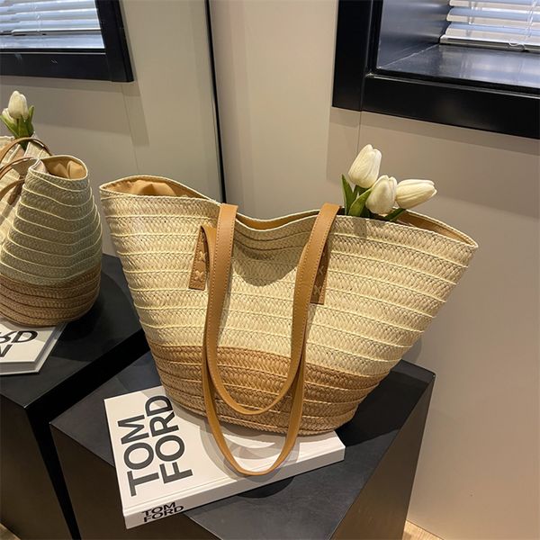 

evening bags casual summer beach straw shoulder for women weaving boho bag rattan woven underarm handbags large clutch tote 230625