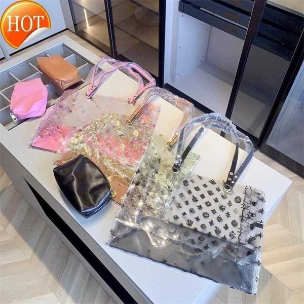 

brand lvvs bag handbags designer bags beach bag tote bags multifunctional portable large capacity shopping bag new fashion transparent tote