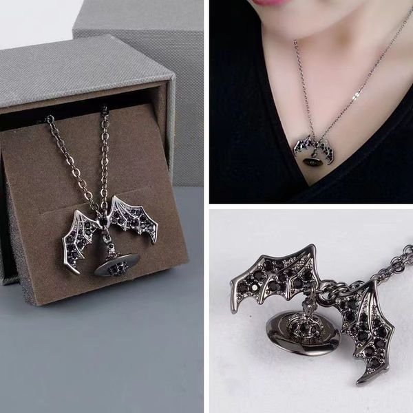 

brand designer pearl necklace saturn beads pendant fashion women diamond necklace couple jewelry gift with packing box 444, Silver