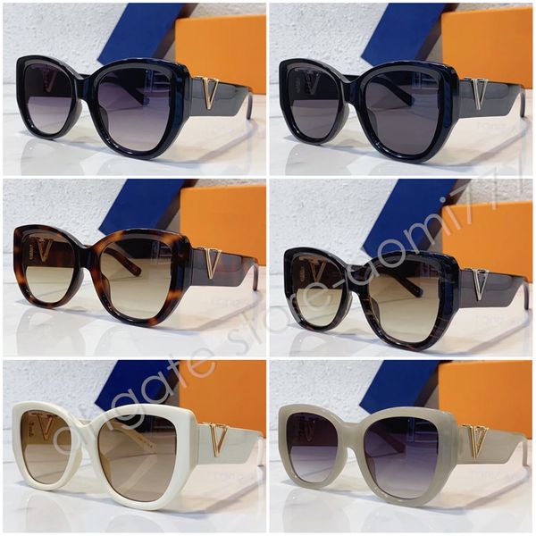 

high-quality fashion big cat eye full frame sunglasses with metal logo for women or men summer sun glasses, White;black