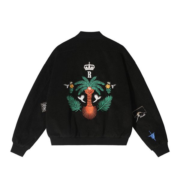

man designer rhude jacket autumn oversized windrunner jackets thick black jacket coat men sports windbreaker jacket explosion clothing bombe, Black;brown