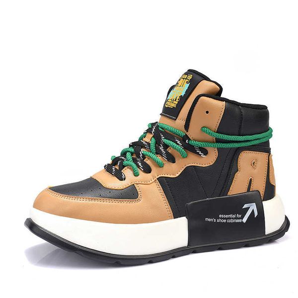 

high street mens high sneakers thick sole casual motorcycle boots board shoes