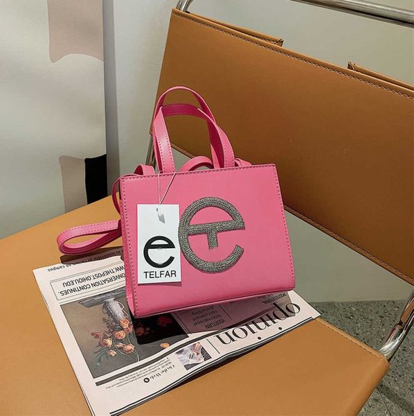 

telfars diamond designer shoulder bags mini tote luxury crossbody women shopping bag handbags fashion pink black purse satchels2023