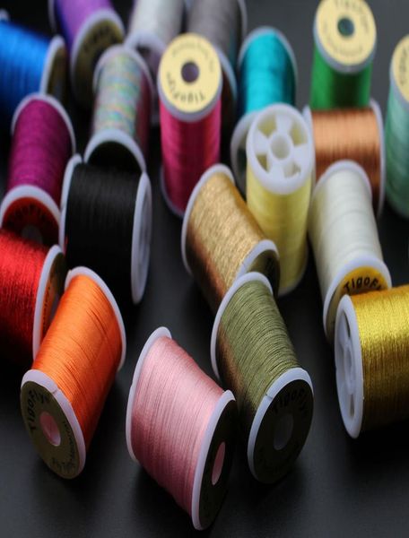 

tigofly 20 assorted colors small glitter tinsel thread 40 yards fishing fly tying tinsel line materials6275399