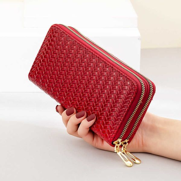 

wallet women's long new double zipper large capacity hand bag women's patent leather mobile phone bag