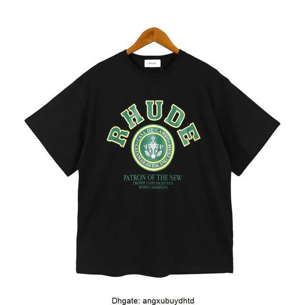 

rhude fashion tee designer t shirt for mens women tee quality street joint name new luxurys loose short sleeve couple t-shirt us size exclus, White;black