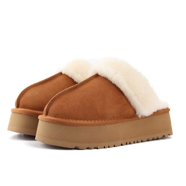 

plush winter indoor slippers women home warm cotton slipper flurry house shoes girls slides for bedroom floor shoes platform, Black