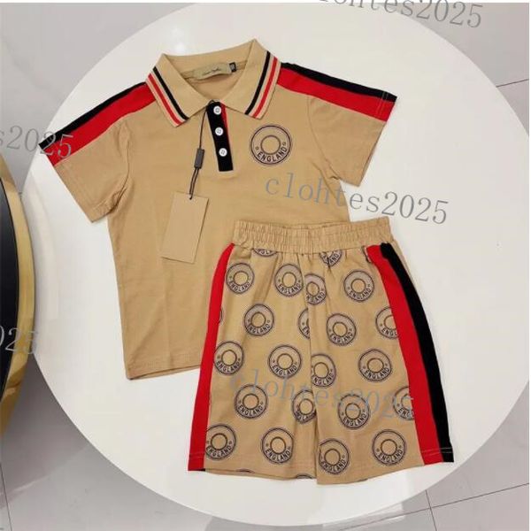 

designer baby kids polo shirt fashion letter short sleeve boys summer clothes sets childrens clothing suits tee shirts, Red;yellow