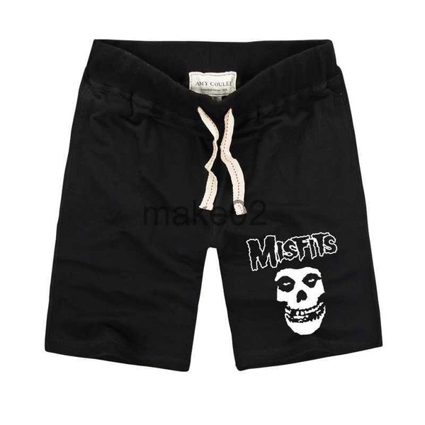 

men's shorts the misfits shorts summer fashion skull printed men's casual fitness shorts cotton knit short pants plus size s2xl x0, White;black