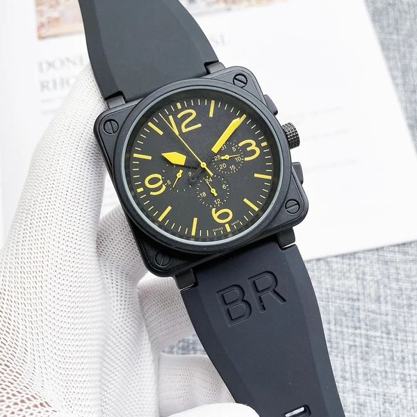 

2023 men fashion wrist watches bell automatic mechanical heuerity wristwatches luxury brand chronograph clock stainless steel belt mens ross, Slivery;golden