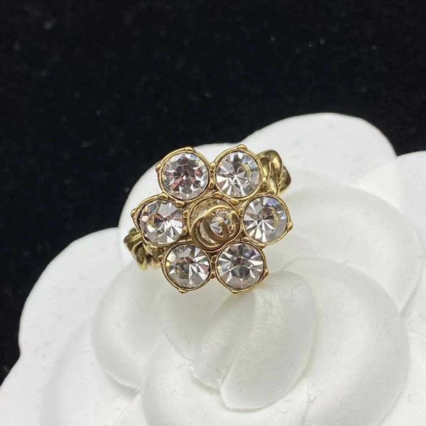 

double stone inlaid twisted plate adjustable open brass small design fashion ring, Silver