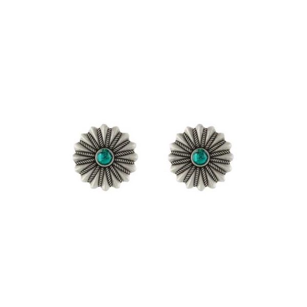 

2023 gujia 925 sterling silver new sunflower turquoise net red same ethnic style earrings, Golden