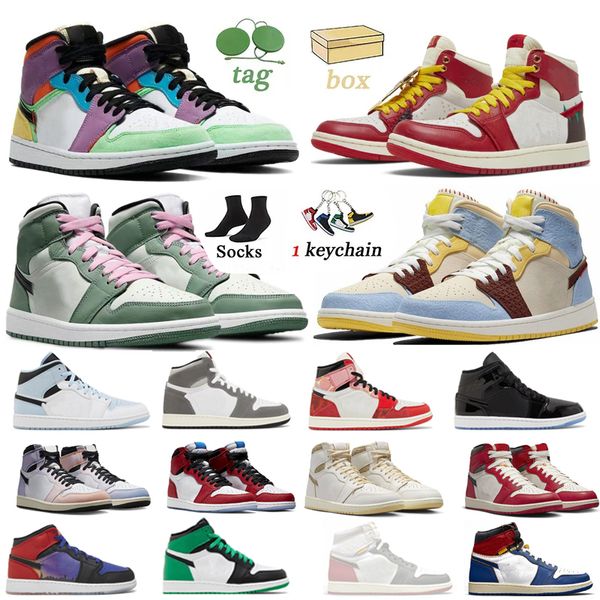 

jumpman 1 basketball shoes 1s unc university blue high mid cut leather rubber dark mocha royal chicago obsidian white mens women sports trai