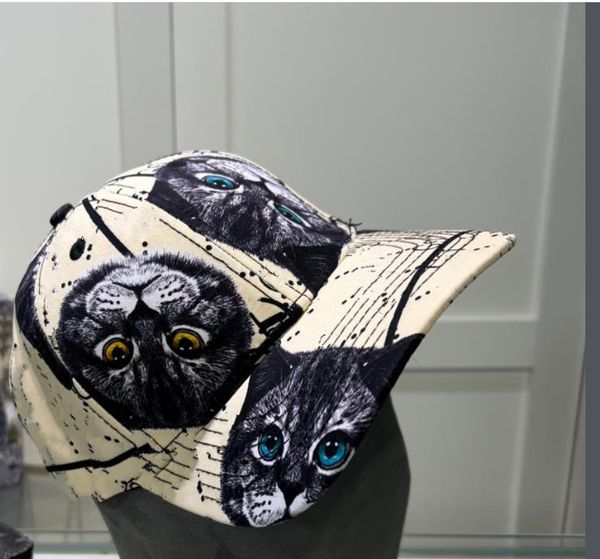 

designer baseball cap for women and men 2023 new casual ladies mens cat print sports letter sun caps new products sunshade hat personality s, Blue;gray