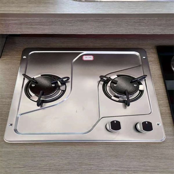 

stainless steel 2 burner gas stove cooker 380*360*110mm boat caravan rv gr-l02