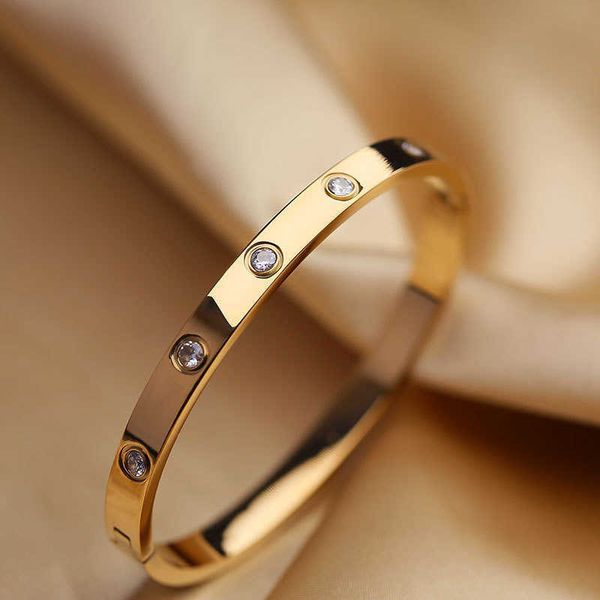 

advanced sense carti v gold high edition nail bracelet for women love full diamond couple ins fashion craft bracelet for men gift, Black
