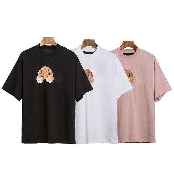 

t shirt plam designer tshirt graphic tee shirts for men designer clothes sweat tee shirts printing bear oversize breathable casual t-shirts, White;black