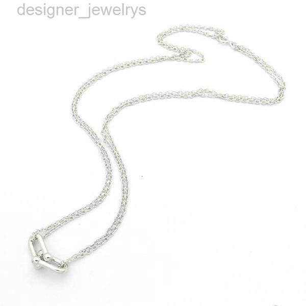 

womens 2 u-shaped necklaces designer jewelry double-deck necklace complete brand as wedding christmas gift, Silver