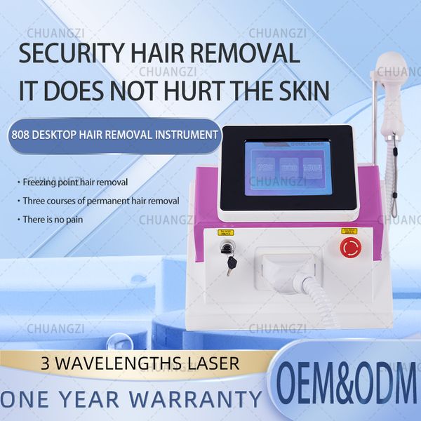 

new rf intelligent system 808nm la-ser permanent hair removal 755nm 808nm 1064nm, Black