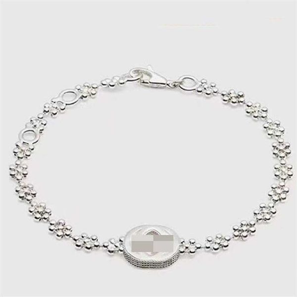 

2023 gujia new 925 sterling silver double snowflake bracelet personalized fashion men and women's couple g gift, Black