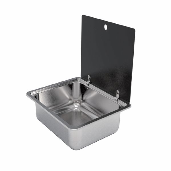 

stainless steel sink tempered glass lid 400*335*126mm boat caravan rv gr-609a