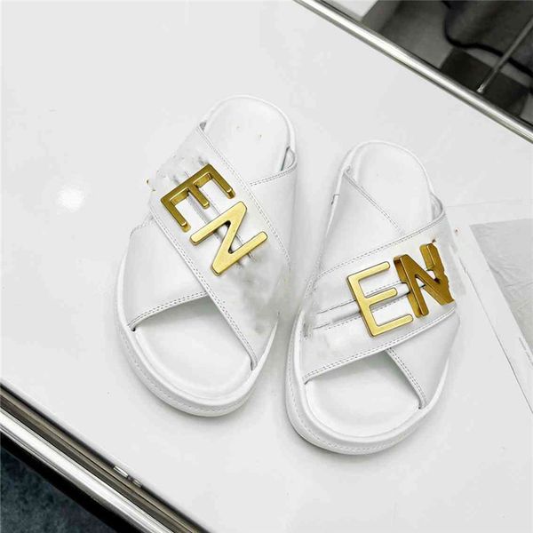 

fashion women's sandals 2023 fendyity luxury brand letter logo summer women's high heels men's casual student flats 03-04, Black