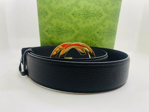 

2xg luxury designer belt black leather belt real cowhide strap cintura di lusso gold silver black buckle belt men women width 4cm, Black;brown
