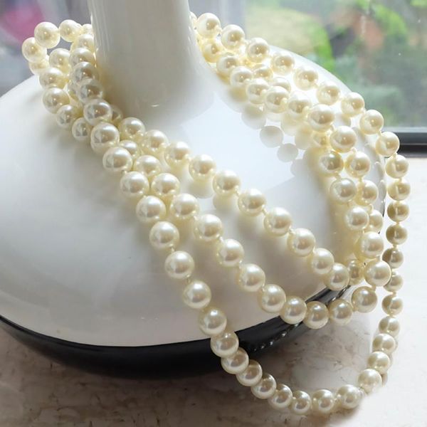 

necklaces xiaojingling carved bottom 3rows saturn pearl beads water drop necklace women girl's choker chain wedding jewelry w0649, Silver