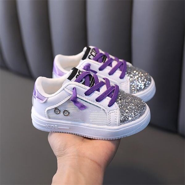 

girls' fashion casual shoes spring and autumn new sequined soft-soled shoes breathable and comfortable girls' sneakers, Black