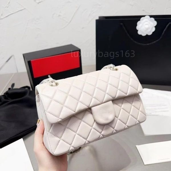 

brand-name handbag one shoulder hand chain bag flip handbag plaid sewing purse double letter leather buckle ladies fashion luxury messenger
