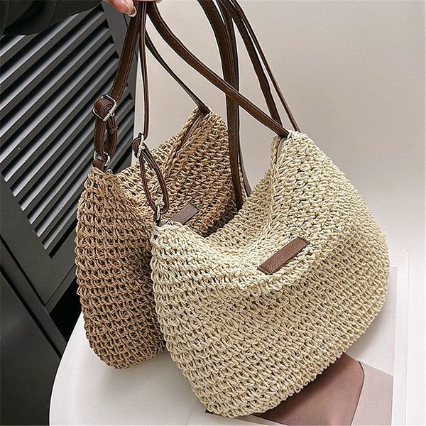 

evening bags summer straw crossbody bag 2023 ladies beach holiday woven casual women shoulder handbags messenger purse shopping 230625