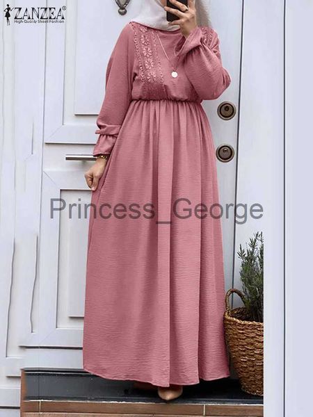 

casual dresses casual elastic waist ruffle dresses zanzea muslim women hijab dress spring full sleeve oneck female robe abayas vestidos loos, Black;gray