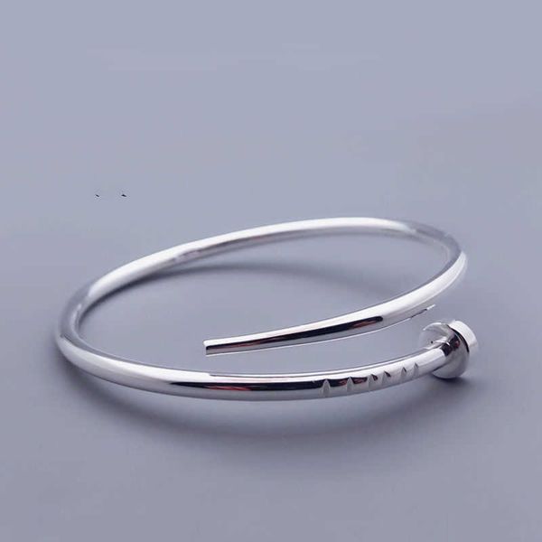 

counter quality sterling silver 9999 nail bracelet full simple fashion solid opening men's and women's young gifts to girlfriend p, Black