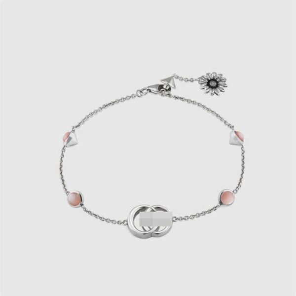 

2023 gujia double 925 sterling silver fashion men's women's old and versatile daisy g family bracelet, Black