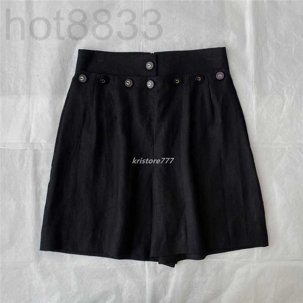 

women's shorts designer 23 summer women vintage with letter buttons girls milan runway high end brand a-line mini luxury y short pants, White;black