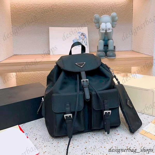 

designer bags women retro fashion canvas shoulder bag metal triangle logo decoration ladies backpack stereo pockets crossbody travel bag wal