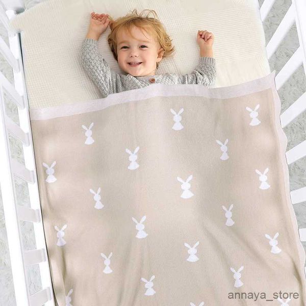 

blankets baby knitted cotton blankets kid stroller rabbit infant wrap super soft newborn swaddle for children's crib bedding sheet r230