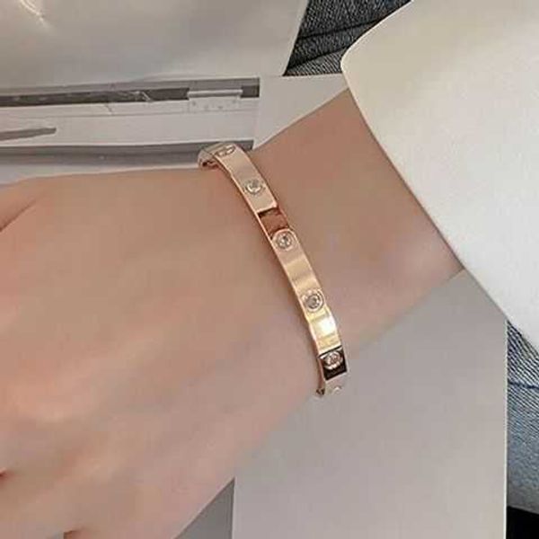 

original colorless titanium steel clasp rose gold bracelet women's fashion classic versatile mesh red light luxury small handwear eab2, Black