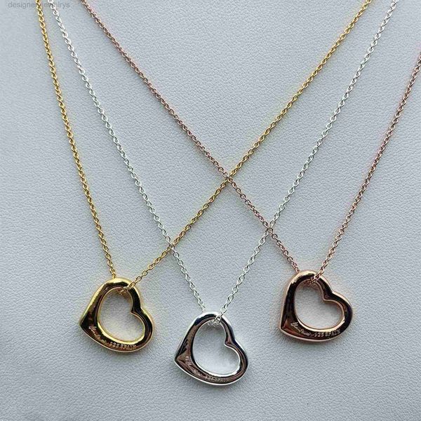 

original gift box 925 silver classic lover pendant necklace double-hearts pendant women's fashion jewelry designer 1 1 return t luxury
