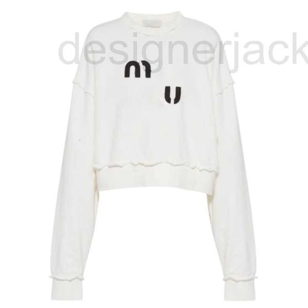 

women's hoodies & sweatshirts designer women cotton loose crew neck shirts blouse with letter print milan runway brand crop long sleev, Black