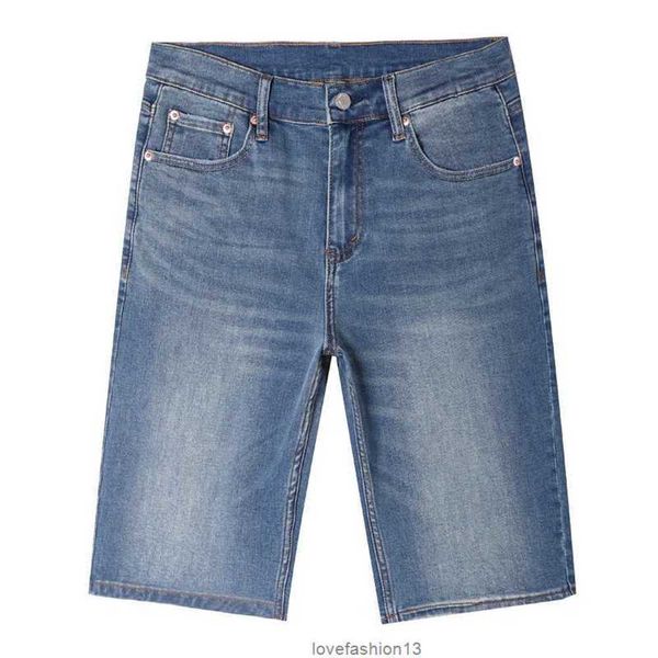 

levics 405 denim shorts men's slim fit straight tube summer thin stretch wash classic mid pants, Blue