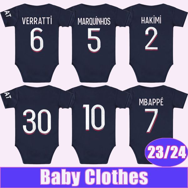 

23 24 mbappe verratti baby clothes soccer jerseys hakimi marquinhos kimpembe fabian vitinha home football shirt, Black;yellow