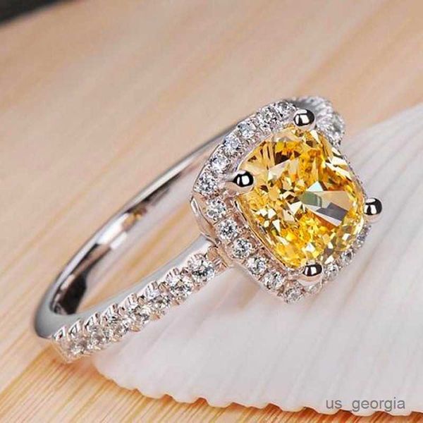

band rings luxury female crystal zircon stone ring silver color white pink yellow ring promise love engagement rings for women r230625
