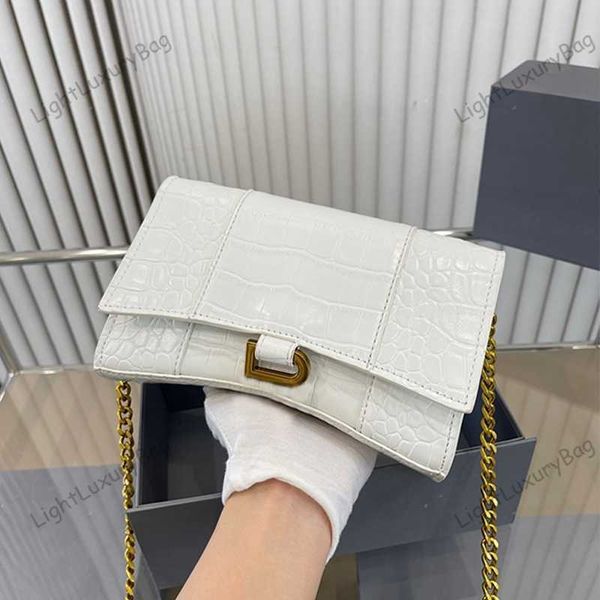 

designers hourglass alligator embossed small handbag crossbody bag brand classic b fashion chain shoulder half moon soft wrinkle leather lux