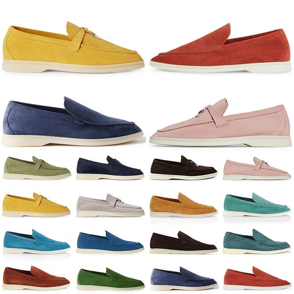 

loro piana designer men women casual shoes loropiana summer suede walking shoes black beige blue outdoor runner sneaker size 35-45