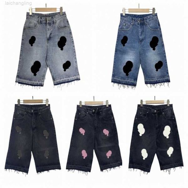 

men's shorts summer mens chrome cross denim chromees hearts designer men womens fashion heart european and american hip hopb07z2b1p, White;black