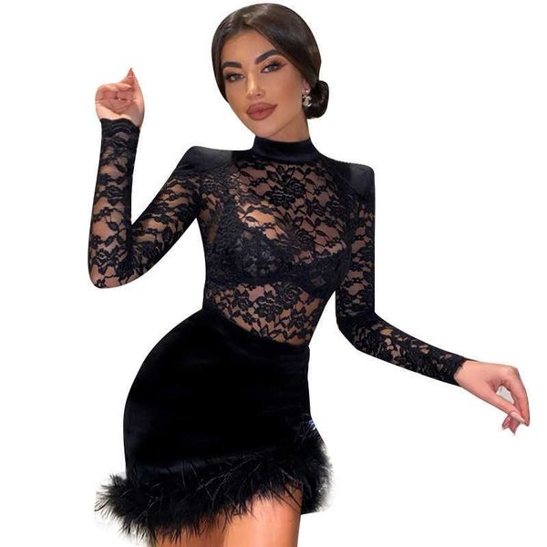 

cc22325 autumn skirt wrap hip lace splice suede hair perspective spicy girl short dress1, White;black