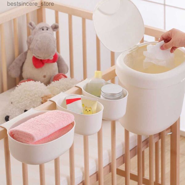 

1 set baby crib hanging storage box replacement pill case waste bin l230522