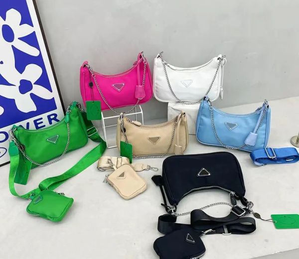 

designer bags luxurys 3 piece womens underarm bag waterproof nylon fabric one shoulder crossbody women bag gift holiday travel